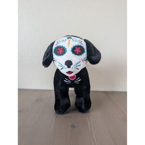 Archie Black Lab Dog Sugar Skull Day of the Dead Plush Dia de Muertos Toy‎ 12"